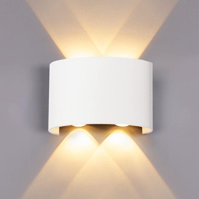 Warmweiße Led-wandleuchte 4w, Wasserdicht Ip65, Modernes Designer-wandmodell Mit Auf- Und Abwärtsbeleuchtung Aus Aluminium (4w Warmweiß)