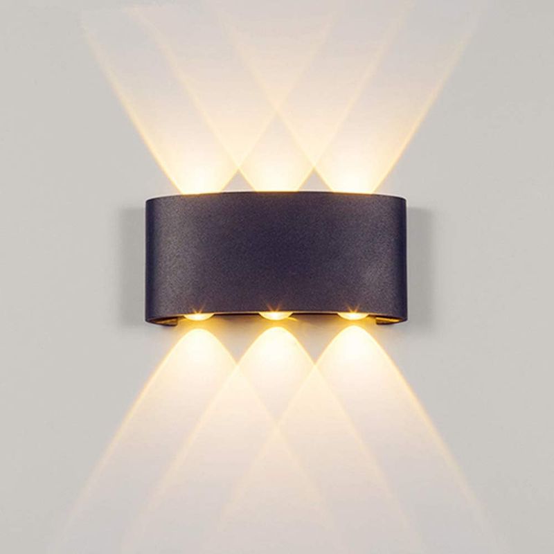 6w Led-außenwandleuchte, Warmweiß, 120° Abstrahlwinkel, Moderne Wandbeleuchtung, Ip65 Wasserdichte Designer-wandleuchte Aus Aluminium (schwarz, 6w Warmweiß)