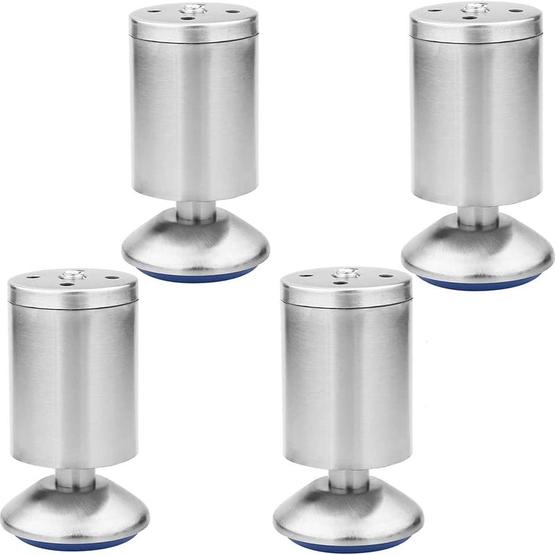 Möbelfüße Set Mit 4 Verstellbaren Möbelfüßen Aus Edelstahl (50 X 80 Mm)