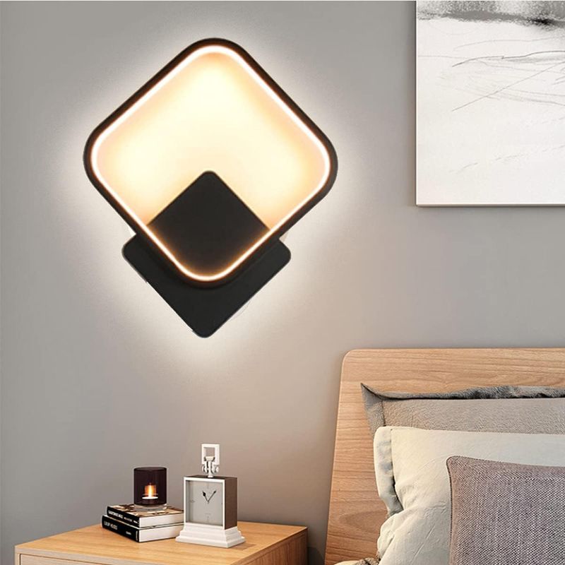 Moderne Led-wandleuchte Für Den Innenbereich, 12 W, Quadratische Wandleuchte Mit 3 Dimmbaren Farbtemperaturen, 220 V Wechselstrom, Moderne Wandmontage Für Wohnzimmer, Treppenhaus, Flur, Schlafzimmer
