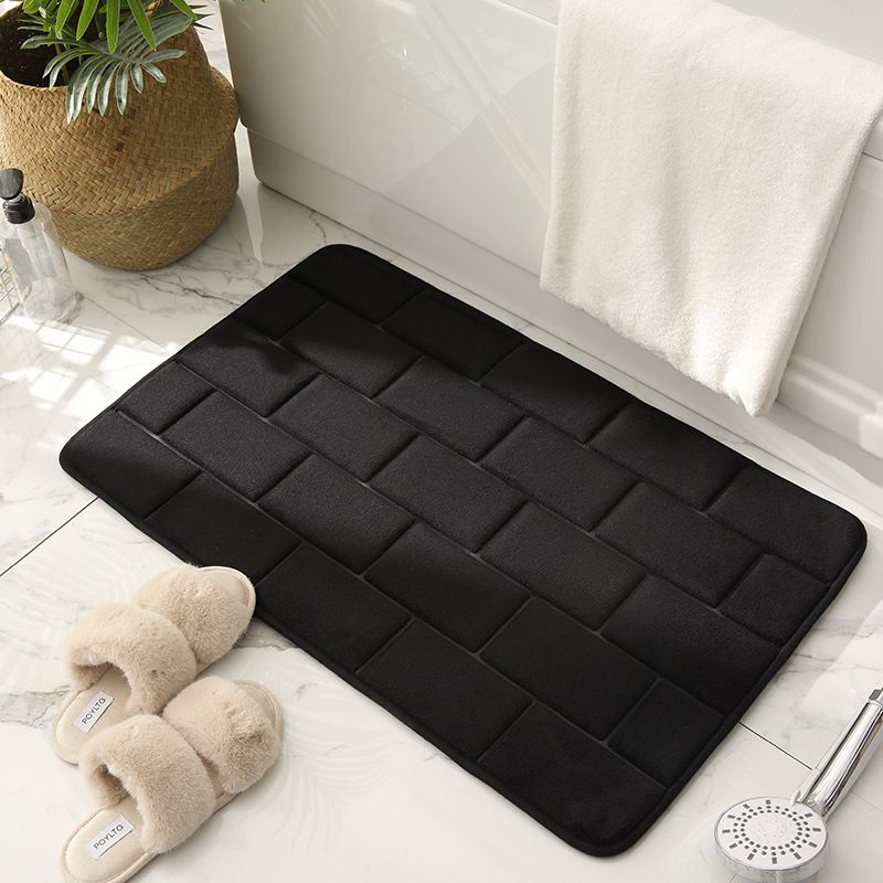 Rutschfeste Badematte Aus Memory-schaum, Saugfähige Badematte, Waschbare Badematte, Duschmatte 40×60cm (schwarz)