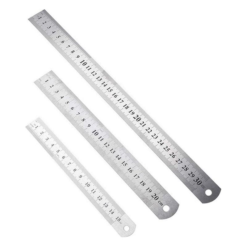 3-teiliges Lineal-set Aus Edelstahl, Doppelseitig Skaliertes Messlineal Aus Edelstahl, Verschiedene Größen Von Robusten Präzisionslinealen Aus Edelstahl