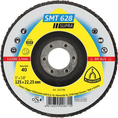 Schleifmopteller SMT628 gerade 125mm K40 Klingspor