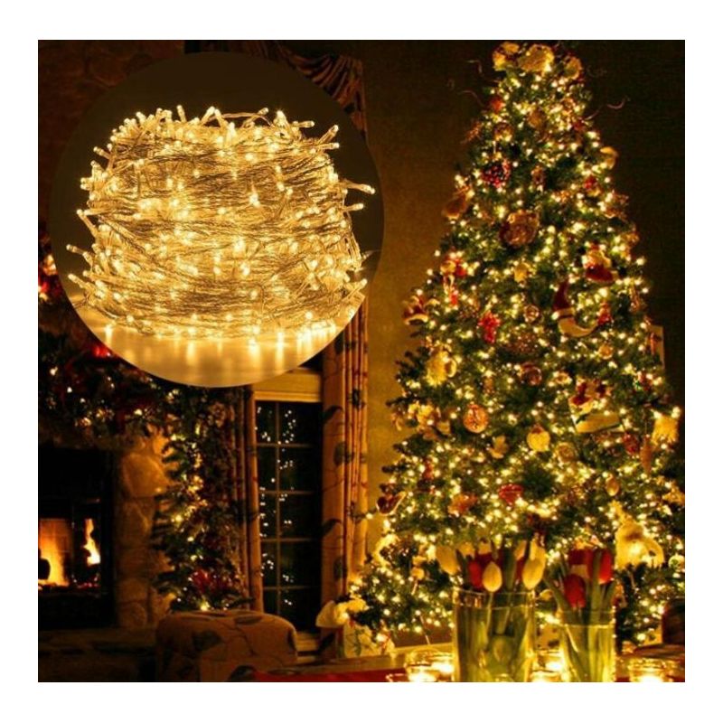 100 M Lange Lichterkette Mit 1000 Leds Für Den Außenbereich, Helle Weihnachtsbeleuchtung Mit 8 Modi, Ip44 Wasserdicht – Warmweiß
