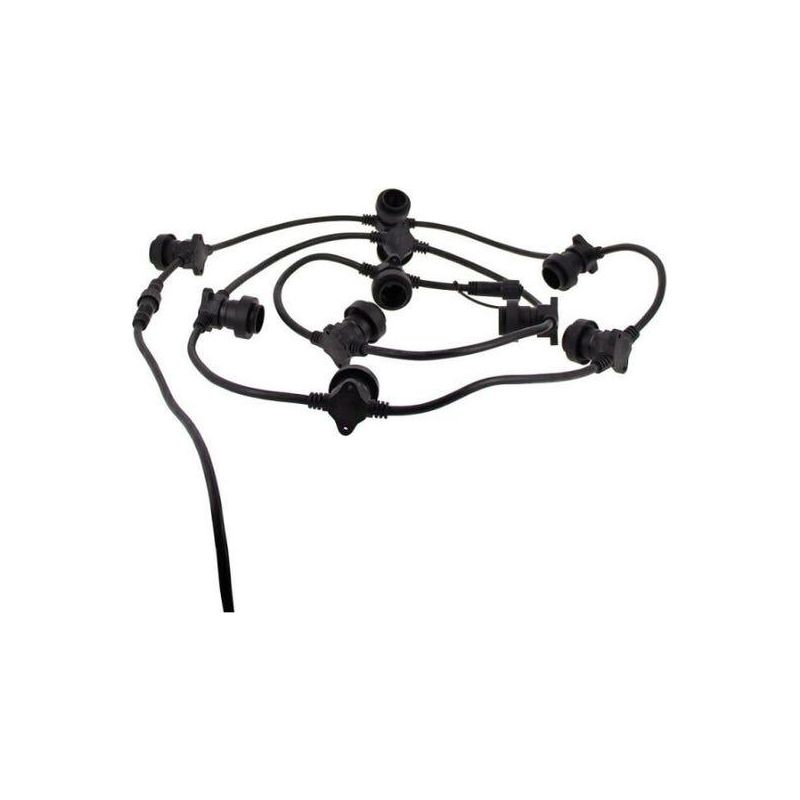 Schwarze Led-lichterkette, Kompatibel Mit E27-glühbirnen, 5 M Ausziehbar - Grl5230vb