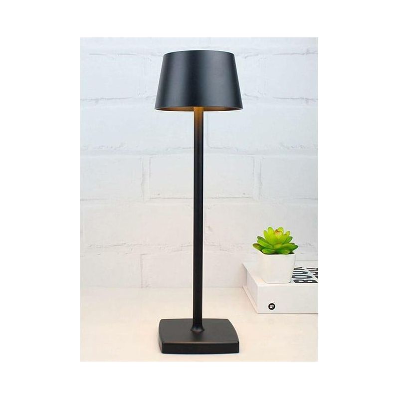 Wiederaufladbare, Kabellose Led-tischleuchte, 5200-mah-akku, Tragbare Usb-metallleuchte, Mini-lampe, Schwarz