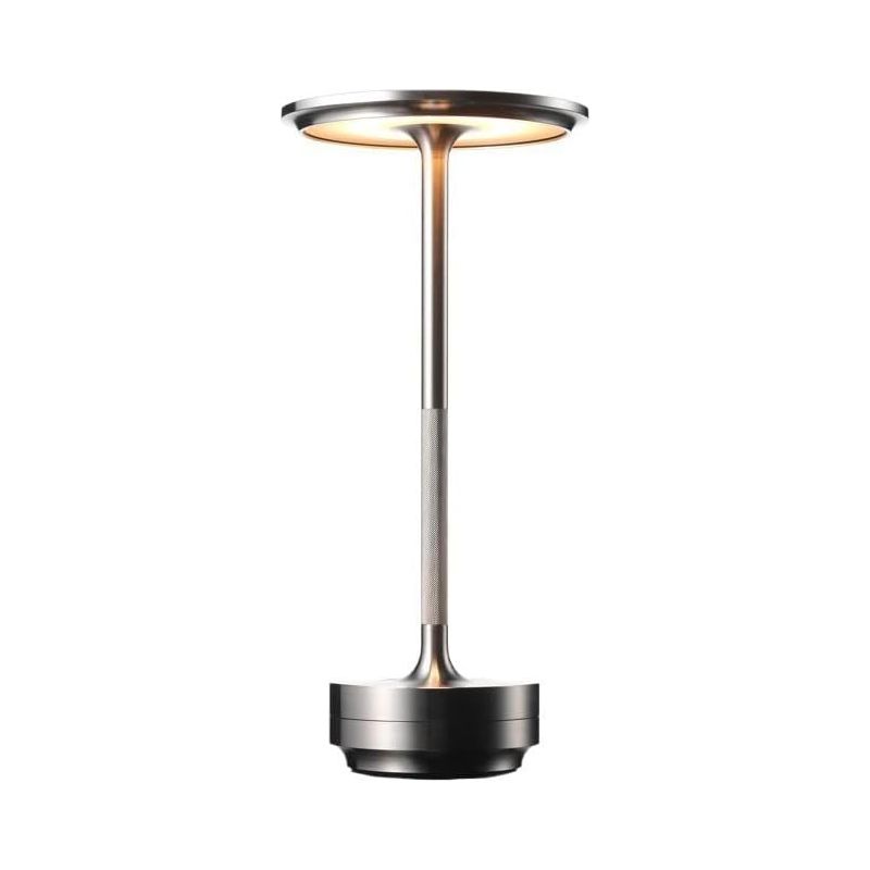 Wiederaufladbare Und Tragbare Tischlampe In Silber Mit Einstellbarer Helligkeit, Für Büros, Schlafzimmer, Restaurants Und Bars