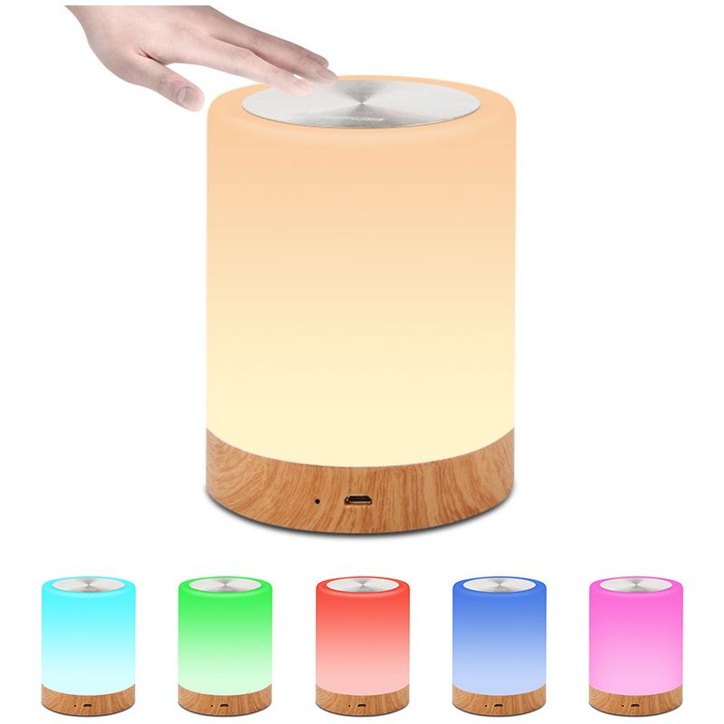 Led-nachtlicht, Nachttischlampe Mit Touch-steuerung Und Usb-aufladung, Dimmbare Tischleuchte Mit 6 Rgb-farben Für Schlaf- Und Wohnzimmer – Warmweiß