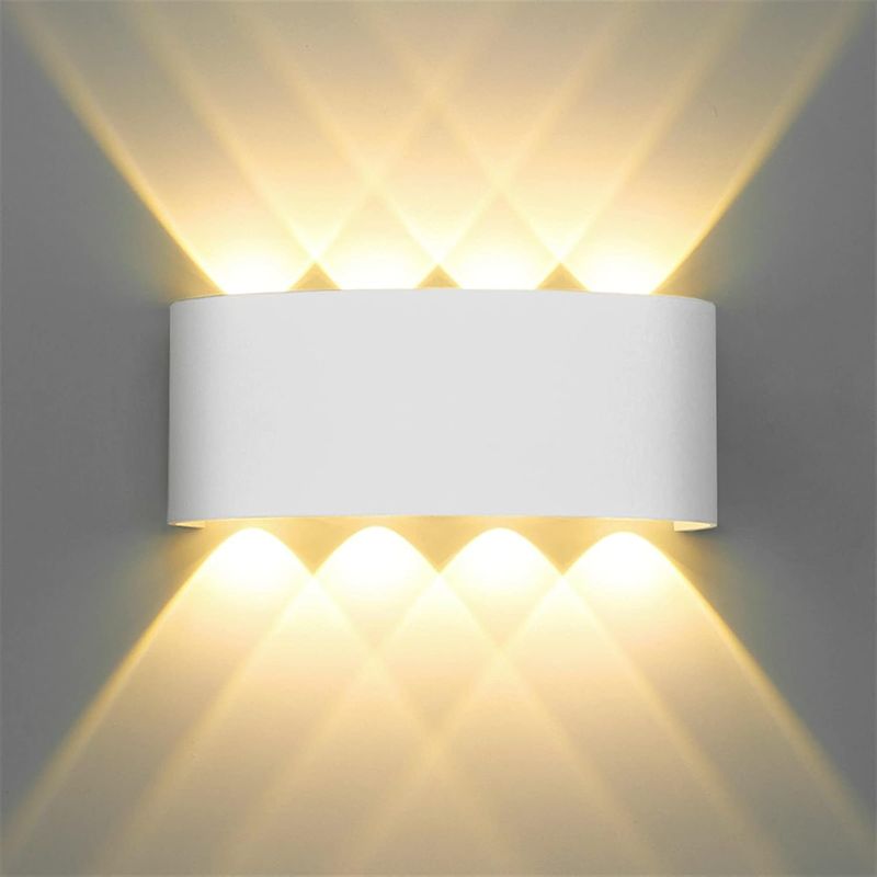 Led-wandleuchte, Geeignet Für Den Innen- Und Außenbereich, 8w Led-wandleuchte, Schutzart Ip65, Moderne Wasserdichte Badezimmerleuchte Mit Auf- Und Abwärtsbeleuchtung (8w Warmweiß)