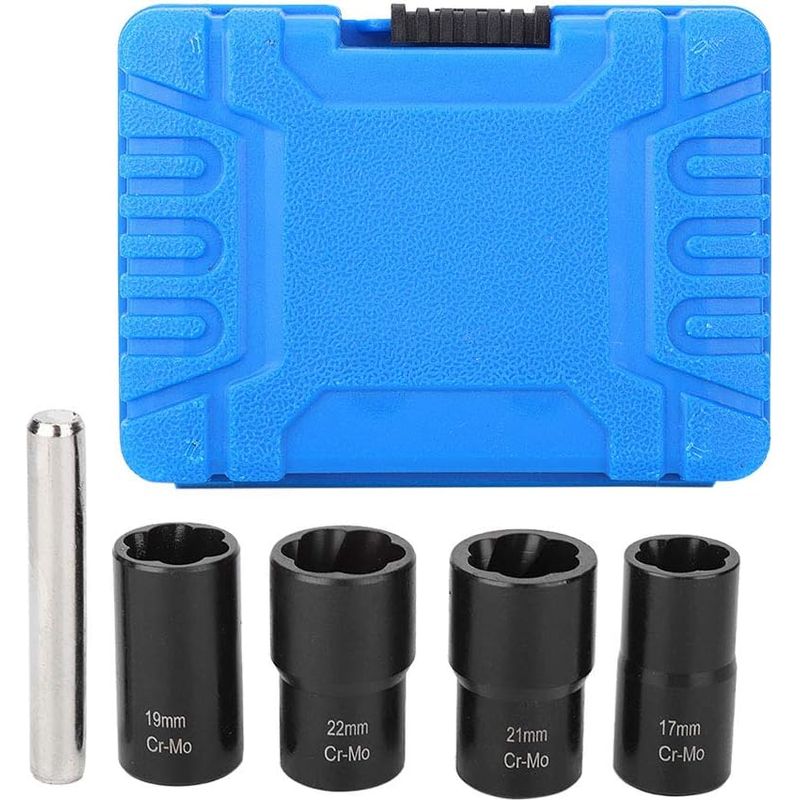 5-teiliger Steckschlüsselsatz Mit Gewinde, 5-teiliger Steckschlüsselsatz Mit Gewinde, Radmutternsicherung, Bolzenausdreher, Abisolierzangen 17 Mm, 19 Mm, 21 Mm, 22 Mm, Steckschlüsselsätze Und Stecksch