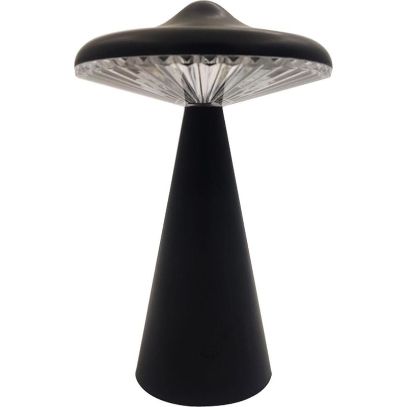 Pilzförmige Schreibtischlampe, 1 Stück, Ufo-led-ambientelicht Mit Touch-steuerung, Niedliches Und Kreatives Ambientelicht, Usb-aufladbares Nachtlicht Für Bars, Schwarze Dekoleuchten
