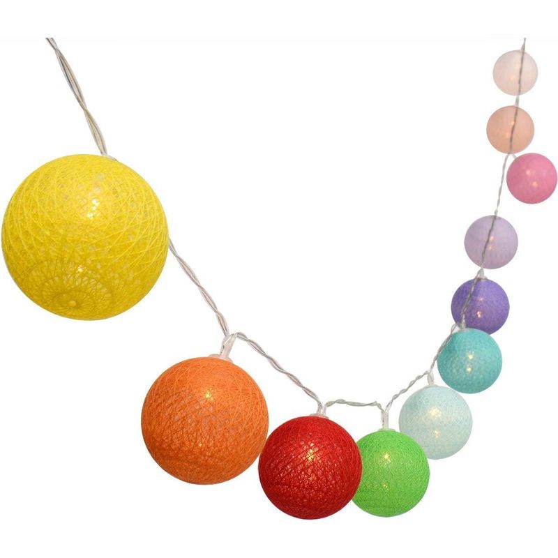 M Lichterkette Mit 10 Bunten Led-kugeln – Batteriebetrieben, Ideal Für Weihnachten Oder Hochzeiten – Verschiedene Farben