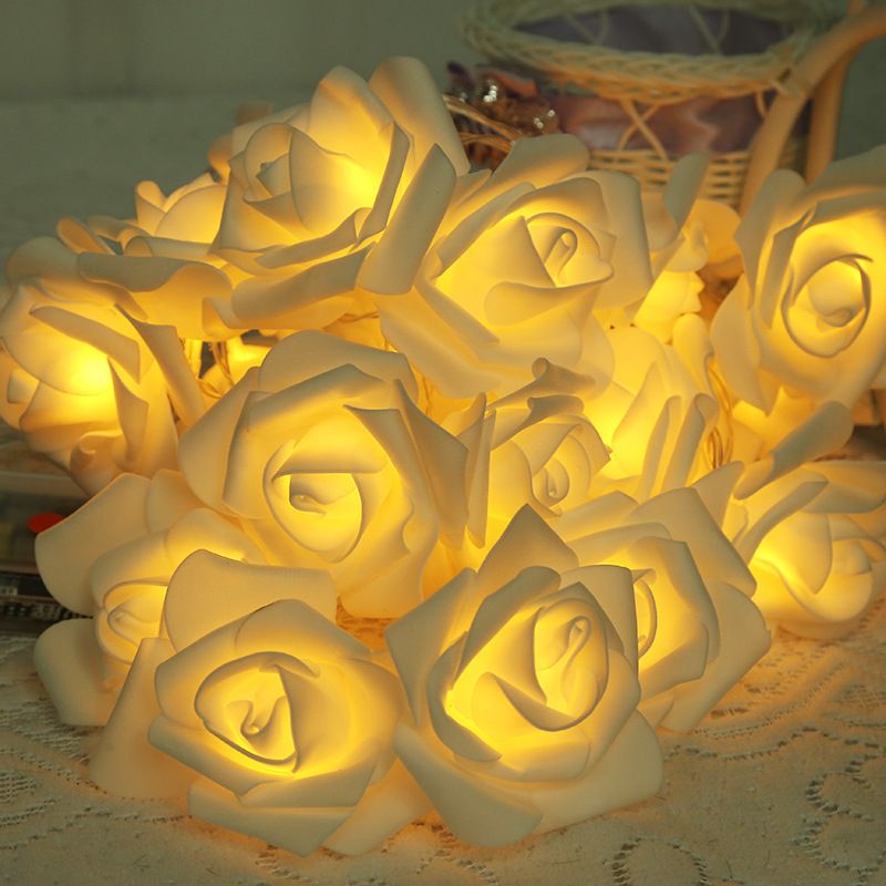 Batteriebetriebene Rosa Lichterkette, Warmweiße Blumenlichterkette, Romantische Dekoration Für Haus Und Garten Für Hochzeiten, Partys, Valentinstag, Weihnachten (4,5 M, 30 Leds)
