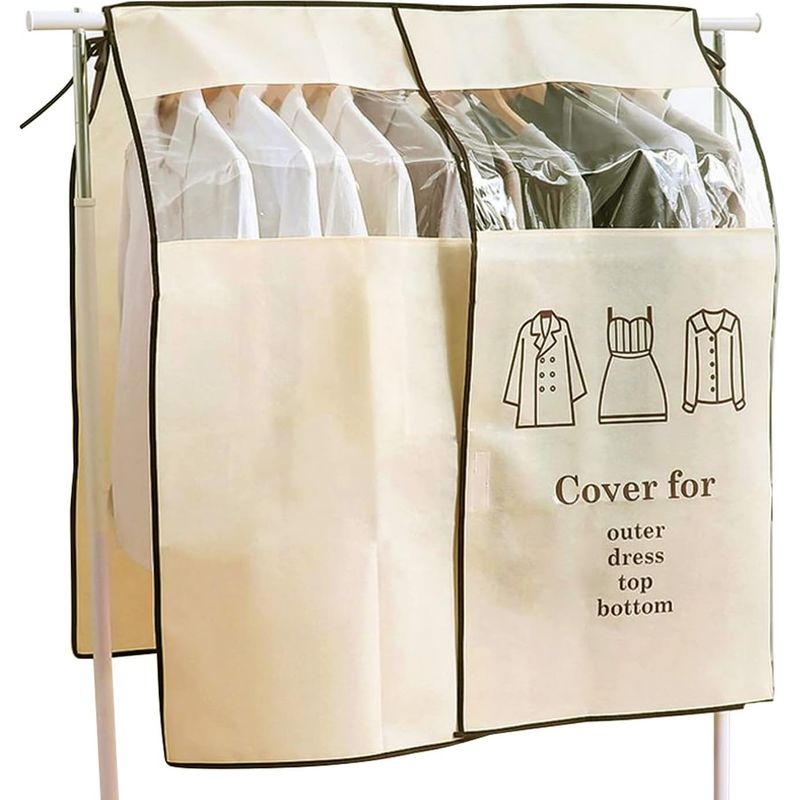 Kleiderschutzhülle 90 X 110 Cm, Staubdichte Schutzhülle Für Kleiderständer, Universelle Kleiderschutzhülle (beige)
