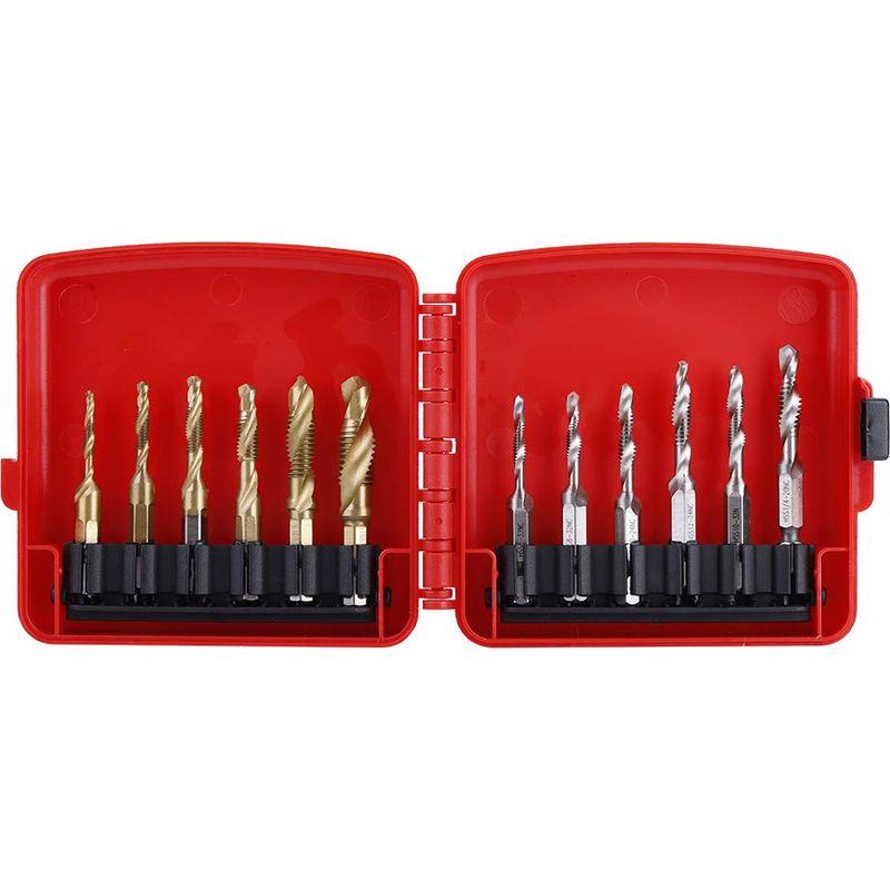 12-teiliges Set Mit Gewindebohrern Der Größen M3, M4, M5, M6, M8 Und M10, Hss-sechskantschrauben Und Titanschrauben, Metrischen Und Zölligen Gewindebohrern