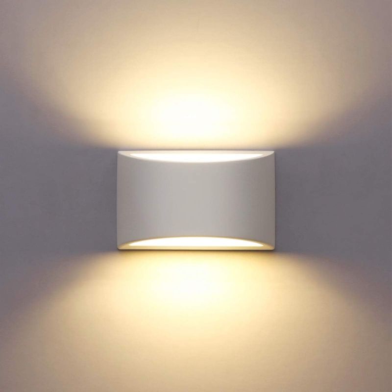 Wandleuchte Für Den Innenbereich, Weiße 7-w-led-wandleuchte In Warmweiß, Moderne Wandleuchte Aus Gips Für Schlafzimmer, Wohnzimmer, Flur Und Mehr