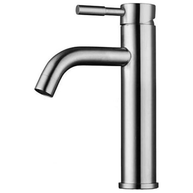 Moderne Waschtischarmatur Aus Edelstahl, Geräuscharme Keramikkartusche, Für Warm- Und Kaltwasser, Silberfarben