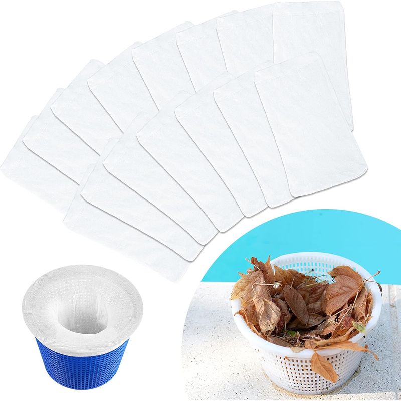 Packung Mit 15 Wiederverwendbaren, Feinmaschigen Poolsocken Für Eingelassene Und Aufstellpools Sowie Spa-filter.