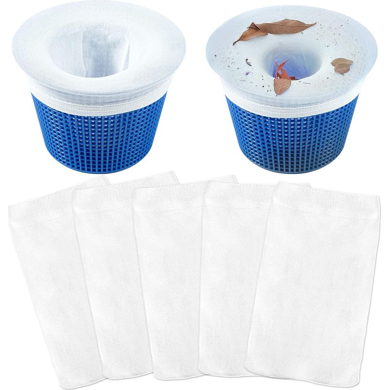 Set Mit 5 Wiederverwendbaren, Feinmaschigen Poolsocken Für Eingelassene Und Aufstellpools Sowie Spa-filter.