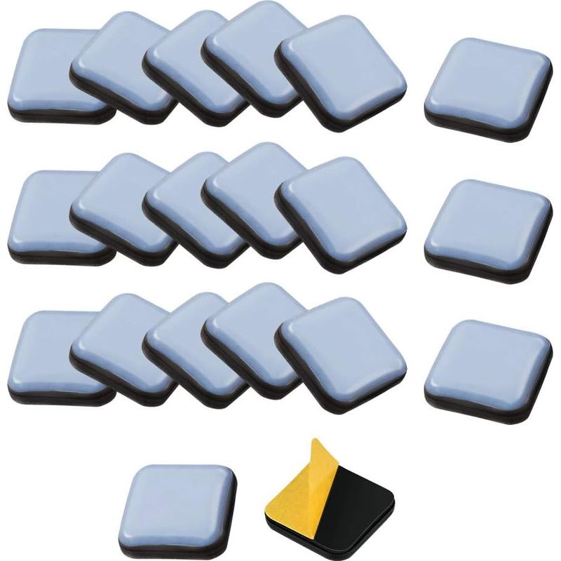 16 Selbstklebende Möbelgleiter, 30×30 Mm Quadratische Teflongleiter Für Stühle, Sofas, Schreibtische, Tische, Sessel