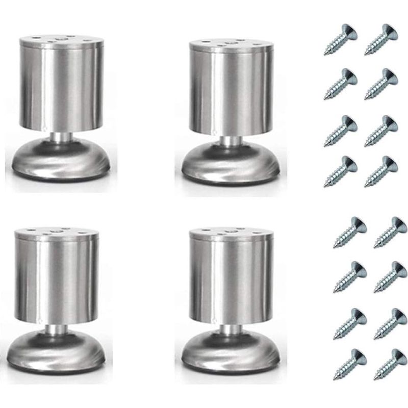 Set Mit 4 Verstellbaren 8 Cm Edelstahlfüßen Für Tv-ständer, Schränke, Couchtische, Sofas Und Badezimmerschränke
