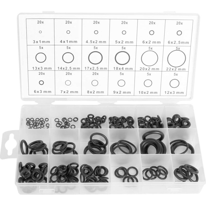 225-teiliges Sortiment An O-ringen Aus Gummi Für Kfz-unterlegscheiben Und Klimaanlagen, Flachdichtungen Aus Gummi
