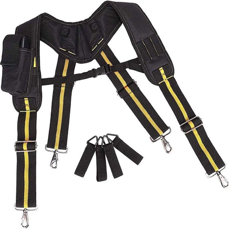 Verstellbare Arbeitshosenträger, Gepolsterter Werkzeuggürtel, Robuste Arbeitshosenträger Mit Schnalle Und Taschenclips Für Elektriker Und Schreiner