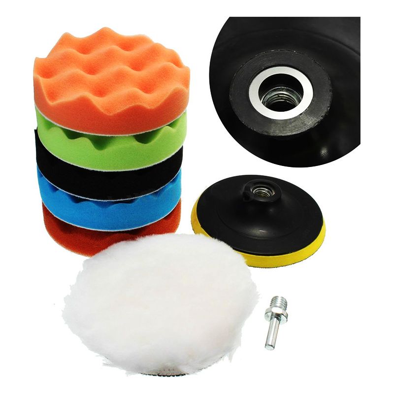 Set Mit 8 Autopolierpads, Selbstklebendem Wachsset, Polierscheiben Für Autos Und Möbel, Wiederverwendbare Reinigungsscheiben, 5 Zoll