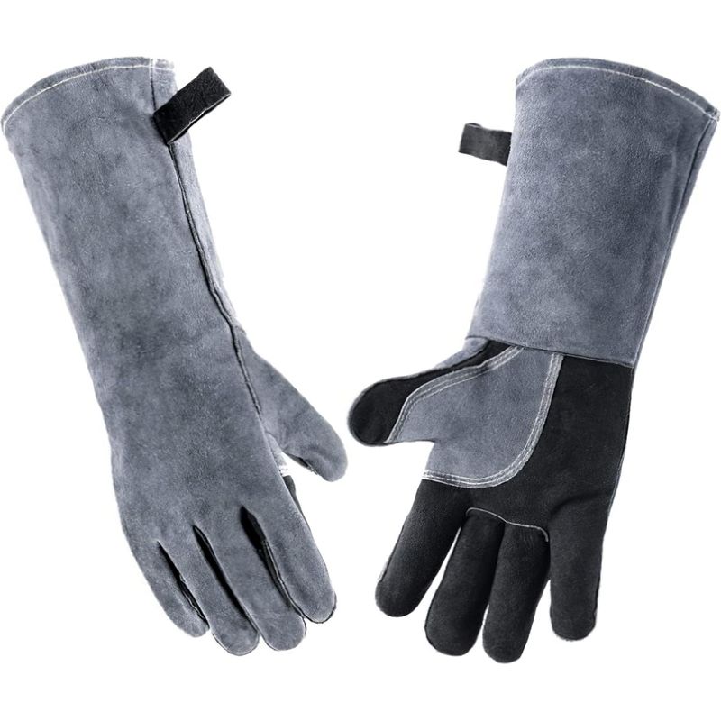 Schweißerhandschuhe, Verbrühungsschutzhandschuhe, Baumwoll-schutzhandschuhe, Hitzebeständige Handschuhe Mit Weichem Futter, Handschuhe Für Grill/ofen/kamin/schweißer/topfhalter