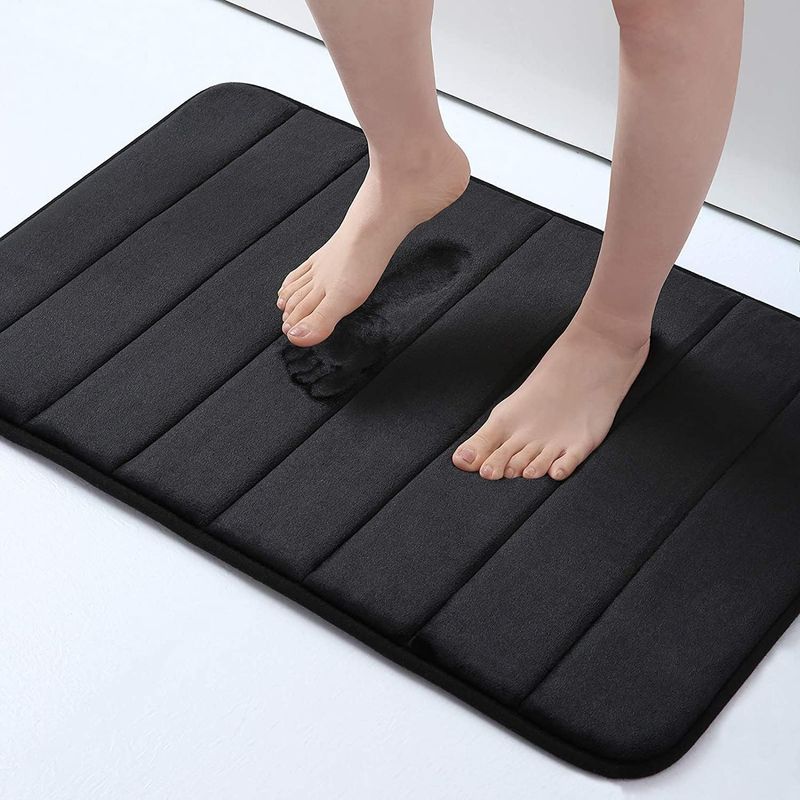 Weiche Badematte Aus Memory-schaum – Rutschfeste Und Saugfähige Gummimatte Für Bad Und Küche, 60 X 90 Cm, Schwarz