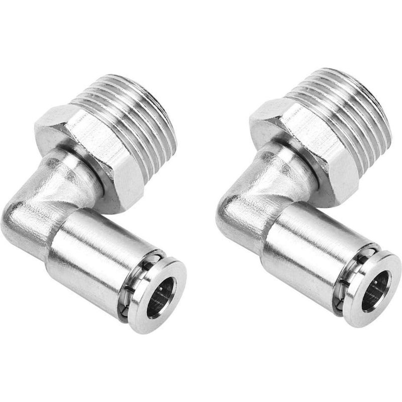 Stück Schnellkupplungs-schlauchverschraubungen Komplett Aus Kupfer, Vernickelt, 4 Mm Pneumatische Schnellkupplung + 90-grad-bsp-außengewinde (1/4")
