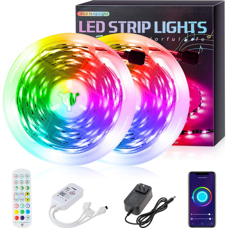 Led-streifen, 10 M, 600 Leds, Musiksynchronisierter Rgb-mehrfarben-led-streifen Für Schlafzimmer Mit App Und Wlan-fernbedienung, Ideal Zur Schaffung Von Atmosphäre In Ihrem Zuhause, Am Fernseher, In D