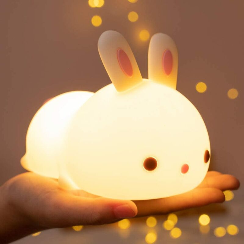 Nachtlicht Für Babys, Hasen-nachtlicht, Touch-nachttischlampe, Wiederaufladbares Led-nachtlicht (usb), Tragbares Silikon-nachtlicht Für Mädchen, Jungen Und Erwachsene, Leuchtende Tierlampe, Geschenkid
