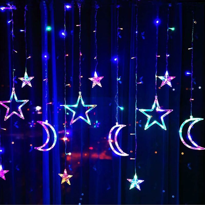 Led-lichterkette Für Fenster – Lichtervorhang – Lichterkette – Weihnachtsbeleuchtung – Led-lichterkette – Sternenvorhang – Led-lichterkette (farbe)