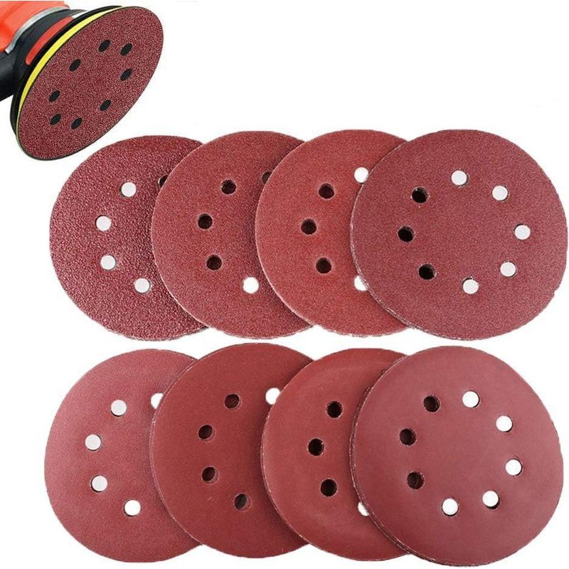 Zolginah Schleifscheiben, 80er-packung, Nylonverstärktes Schleifpapier Für Exzenterschleifer Ø 125 Mm, Schleifscheiben In Den Körnungen 40/60/80/120/180/240/320/400 (10 Scheiben Pro Körnung)