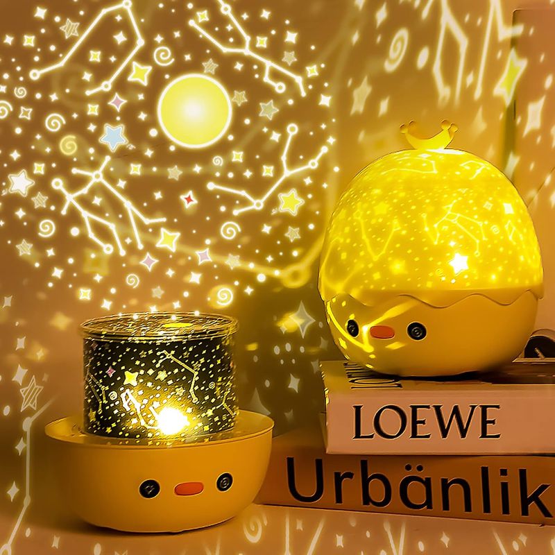 Sternenhimmel-projektorlampe, 3-in-1-lautsprecher, Led-nachtlicht Mit Musik Für Kinder, 6 Projektionsfilme, Um 360° Drehbares Sternennachtlicht Mit Musikprojektor Und Fernbedienung Für Babys Und Kinde