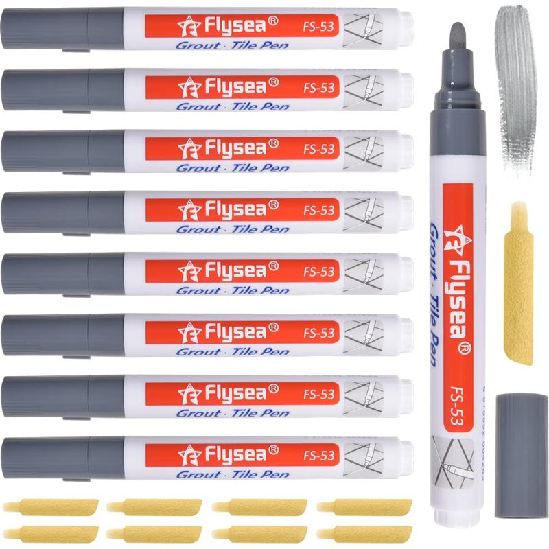Hellgrauer Fugenstift, 8 Stück, Badezimmer-emaille-reparaturstift, Ersatz, Weiß, Für Fliesen Und Küche