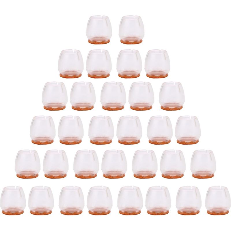 32 Stück 25-29 Mm Transparente Silikon-stuhlbeinschoner, Bodenschoner, Möbelfußschoner, Kratzfeste Fußpads