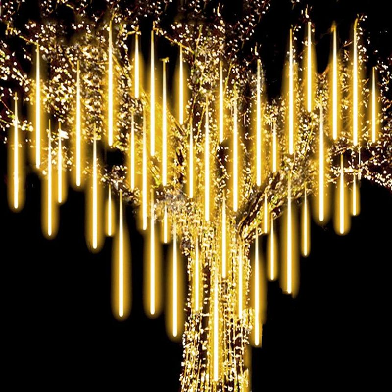 Meteor Shower Lichterkette, Helle Led-lichterkette, Wasserdicht Und Kaskadenförmig, 30 Cm, 8 Röhren, 192 Leds, Für Weihnachtsdekoration, Garten, Hochzeiten Und Partys
