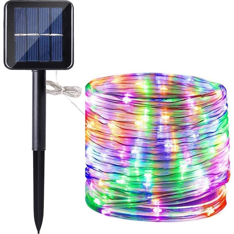 Solar-lichterkette, 200 Leds, 22 M Lange Kupfer-lichterkette Für Den Außenbereich, Dekorativ Für Garten, Hof, Hochzeit, Party (mehrfarbig)