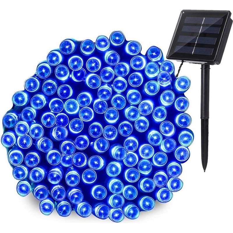 Solarbetriebene Lichterkette Für Den Außenbereich, 22 M, 200 Leds, 8 Modi, Wasserdicht, Solar-led-lichterkette Für Garten, Terrasse, Hof, Weihnachten, Hochzeit, Party (blau)