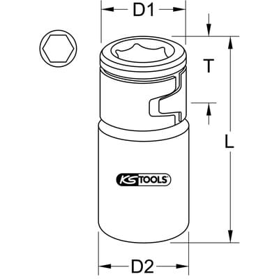 3/8' CHROMEplus Bit-Adapter-Stecknuss, für 10mm