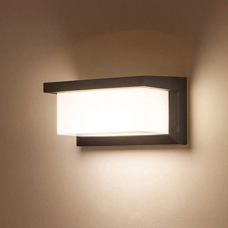 Ip65 Wasserdichte Led-wandleuchte 12w Warmweiß 3000k Aluminium Außenwandleuchte Außenlampe Für Garten, Vorgarten, Badezimmer, Veranda, Garage 260 × 125 × 125mm [energieklasse A+]