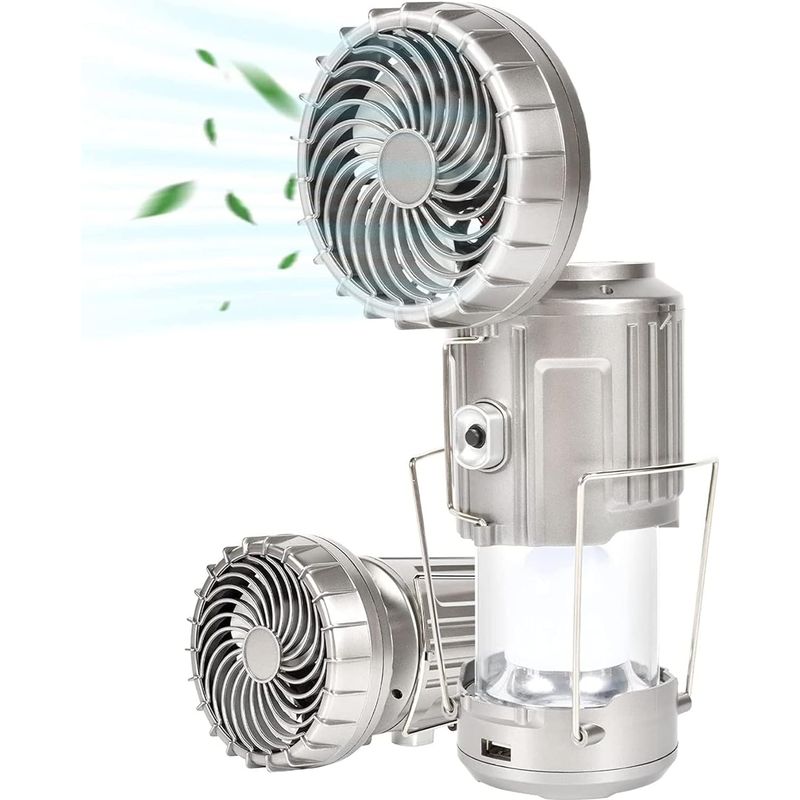 Wiederaufladbare Led-campinglampe, Campingventilatorlampe, Solarlaterne Für Den Außenbereich, Multifunktionaler Tragbarer Campingventilator, Wiederaufladbare Led-lampe