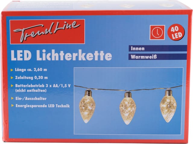 Trendline - led Lichterkette 40 led Birnenform für Innen, led Technik Lichterketten