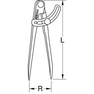 Spitzzirkel mit Stellbogen, 400mm