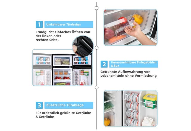90L Kühlschrank mit 27L Gefrierfach Kühl-Gefrier-Kombination Standkühlschrank Gefrierschrank mini Kühlschrank Grau - Costway