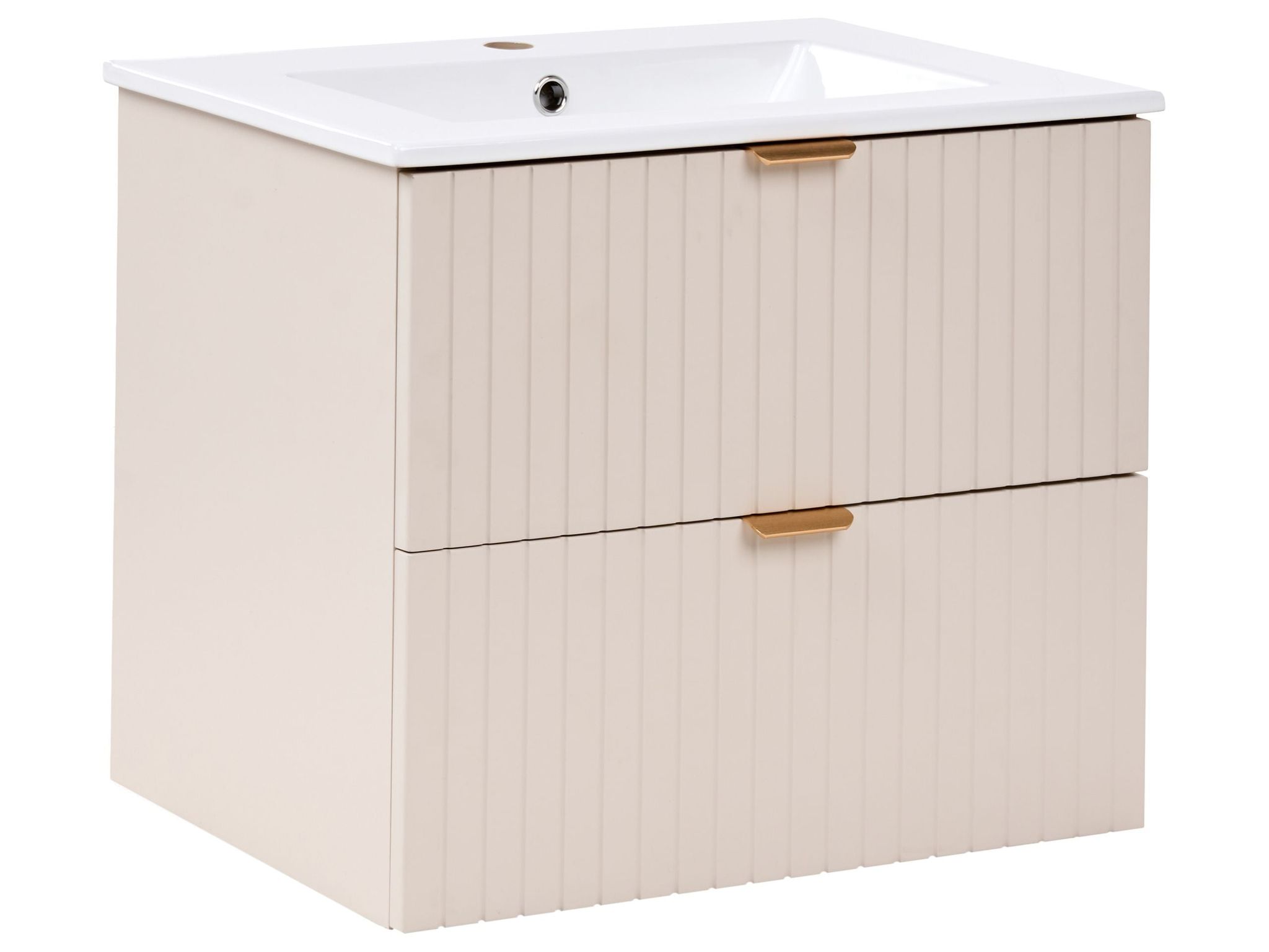 Wandmontierter Waschbeckenunterschrank Mit Waschbecken Totorani 60 Cm Beige