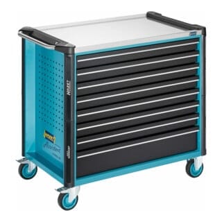 Werkstattwagen Assistent, Schubladen, flach: 7 x 81 x 870 x 522 mm, Schubladen, hoch: 1 x 166 x 870 x 522 mm - Hazet