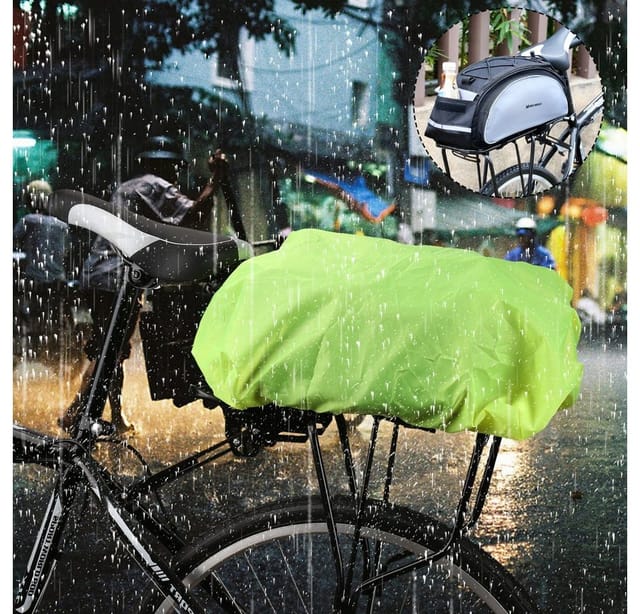 Universal Regenabdeckung Regenschutz Regenhülle für Fahrradtasche Gepäcktasche grün